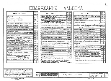 Состав альбома. Типовой проект 902-2-223Альбом 1 Пояснительная записка. Здания и сооружения    