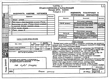 Состав альбома. Типовой проект 96-030/1.2Альбом 21 Часть 11 Водоснабжение и канализация (вариант системы канализации из пластмассовых труб) Раздел 11-03-11, Раздел 11-03-10. Раздел 11-03-12, Раздел 11-2, Раздел 11-3 