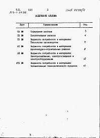 Состав альбома. Типовой проект 813-1-33.86Альбом 4  Ведомость потребности в материалах