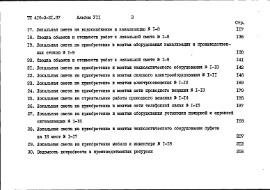 Состав альбома. Типовой проект 416-3-21.87Альбом 7 Сметы