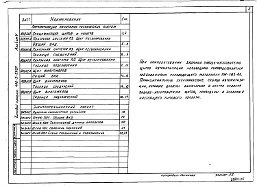 Состав альбома. Типовой проект 416-3-21.87Альбом 5 Задания заводам-изготовителям