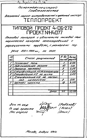 Состав альбома. Типовой проект 4-06-272Альбом 5 Тепловой контроль и автоматика типовой печи термической камерной механизированной, с радиационными трубами и закалочной камерой, с размерами поддона 500х1000мм, на газе (Н4077) 