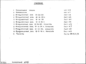 Состав альбома. Шифр НК-168-01 ЖелезобетонныеРабочие чертежи . Фундаментные блоки Ф-20-24, Ф-16-24, Ф-14-24, Ф-8-16У. Дополнение