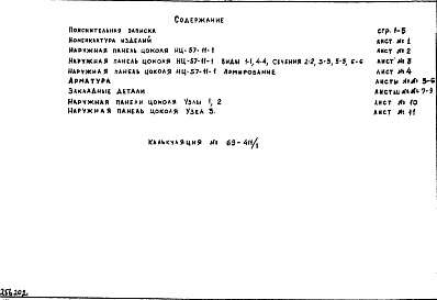 Состав альбома. Шифр НК-168-02 ПанелиАльбом 1 Рабочие чертежи Часть 1 Дополнение
