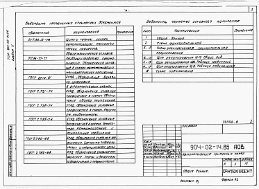 Состав альбома. Типовой проект 904-02-14.85Альбом 10 Приточная вентиляционная камера прямоточная с двумя секциями воздухонагревателя и секцией орошения. Регулирование температуры приточного воздуха. Электрическая система регулирования