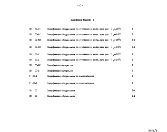 Состав альбома. Типовой проект 111-96-70.85Альбом 3 Спецификация оборудования