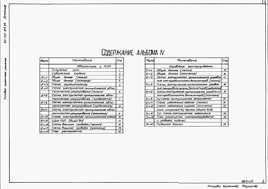 Состав альбома. Типовой проект 411-02-154.84Альбом 4  Электрооборудование, КИП и автоматика.     