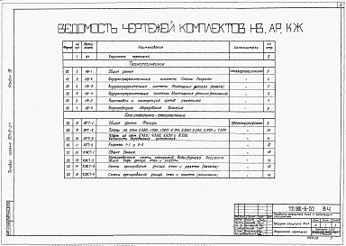 Состав альбома. Типовой проект 901-6-57Альбом 8 Градирня площадью 64 м2