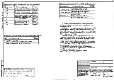 Состав альбома. Типовой проект 509-6.84Альбом 3 Электротехнические чертежи и автоматизация