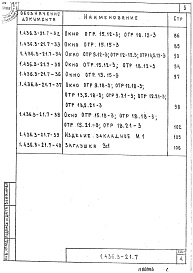 Состав альбома. Серия 1.436.3-21 ОкнаВыпуск 7 Окна для административных и бытовых зданий. Указания по применению и рабочие чертежи