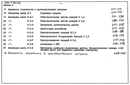 Состав альбома. Типовой проект 254-1-123.83Альбом 3.84 Сметы
