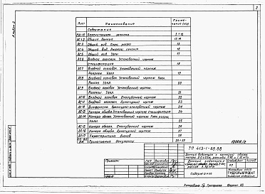 Состав альбома. Типовой проект 413-1-68.88Альбом 2 Донный водоспуск с камерой облова. Напор 2,5 м. Расход 1,16 м3/с. Пояснительная записка. Строительные чертежи. Ведомости объемов работ. Ведомости потребности в материалах. Спецификации оборудования     