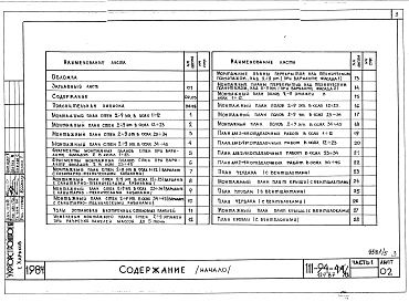 Состав альбома. Типовой проект 111-94-124.87Альбом 5 Архитектурн6о-строительные чертежи выше отм.2.800. Часть 2 Отопление и вентиляция выше отм.2.800 Раздел 2-1 С радиаторами и конвекторами. Часть 3 Водопровод и канализация выше отм.2.800. Часть 4 Газоснабжение. Часть 5 Электрооборудование выше отм