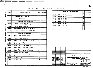 Состав альбома. Типовой проект 264-13-106Альбом 6 Изделия заводского изготовления