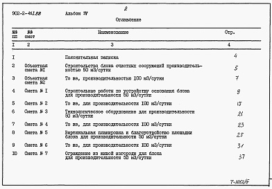 Состав альбома. Типовой проект 902-2-461.88Альбом 4 Сметы