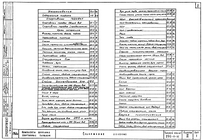 Состав альбома. Типовой проект 290-1-11Альбом 2 Спортивное оборудование