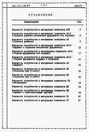 Состав альбома. Типовой проект 183-24-190.84Альбом 6 Ведомости потребности в материалах