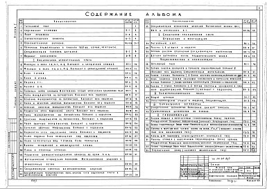 Состав альбома. Типовой проект 114-89-36/1Альбом 1 Архитектурно-строительные, санитарно-технические, электротехнические чертежи и газоснабжение