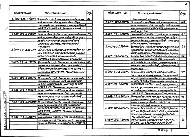 Состав альбома. Серия 5.407-89 УстановкаВыпуск 1 Чертежи монтажные