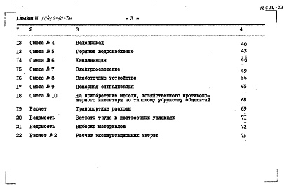 Состав альбома. Типовой проект 420-10-7мАльбом 3 Сметы