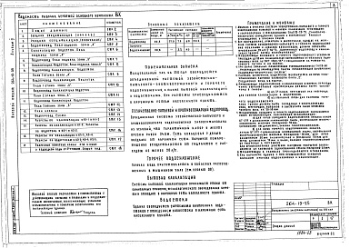 Состав альбома. Типовой проект 264-19-25Альбом 2 Водоснабжение и канализация, отопление и вентиляция