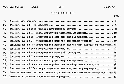 Состав альбома. Типовой проект 902-5-17.86Альбом 8 Сметы    