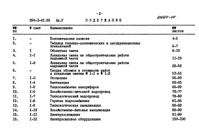 Состав альбома. Типовой проект 294-3-41.86Альбом 5 Сметы