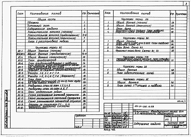 Состав альбома. Типовой проект 183-24-282.13.88Альбом 1 Архитектурно-строительные, санитарно-технические и электротехнические чертежи