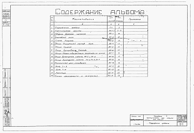 Состав альбома. Типовой проект 7-02-313Альбом 1    Строительная часть (для площадок без грунтовых вод)