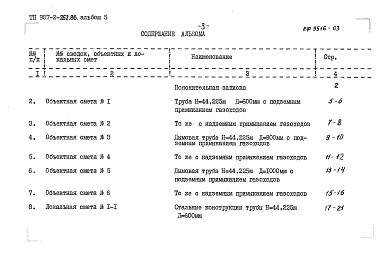 Состав альбома. Типовой проект 907-2-262.86Альбом 5 Сметы