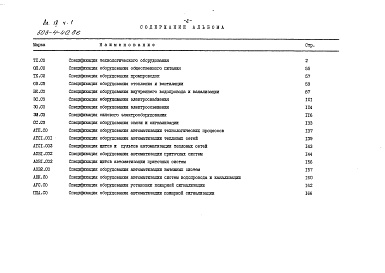Состав альбома. Типовой проект 503-4-40.86Альбом 9 Спецификации оборудования Части 1 и 2