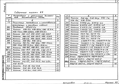 Состав альбома. Типовой проект 701-2-46с.88Альбом 6 Строительные изделия     