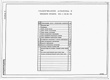 Состав альбома. Типовой проект 904-1-92.92Альбом 2 Технология производства
