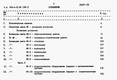Состав альбома. Типовой проект 902-4-12.86Альбом 8 Сметы Часть 1, 2