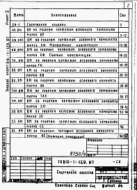 Состав альбома. Типовой проект 816-1-129.87Альбом 9 Ведомости потребности в материалах