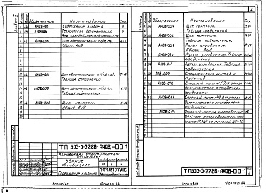 Состав альбома. Типовой проект 503-5-22.86Альбом 5 Техническая документация для заводов-изготовителей