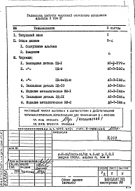 Состав альбома. Типовой проект А-II-42/2400-81/5ДЧасть 1-АС Архитектурно-строительные чертежи Раздел 1.0.1 Альбом 3 Том 3 Арматурные и металлические изделия