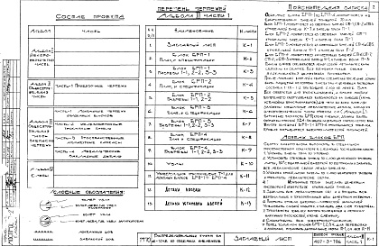 Состав альбома. Типовой проект 407-3-196Альбом 3 Общестроительная часть. Заводские чертежи
