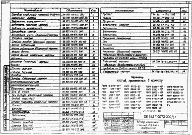 Состав альбома. Серия 3.820.2-58 Выпуск 7 Затвор глубинный колесный 5-3,5-6 м.
