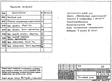 Состав альбома. Типовой проект 294-3-30Альбом 4 Часть 2 Автоматизация сантехустройств. Задание заводу-изготовителю