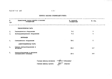 Состав альбома. Типовой проект 705-1-121Альбом 2 Заказные спецификации