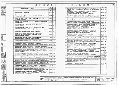 Состав альбома. Типовой проект 902-1-33Альбом 4 Архитектурно-строительная часть (глубина заложения подводящего коллектора 5,5 м). Подземная часть