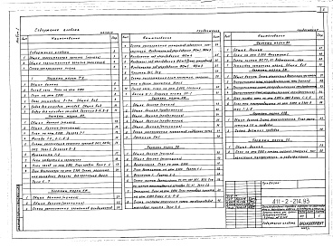 Состав альбома. Типовой проект 411-2-214.93Альбом 1 Пояснительная записка. Технология производства. Архитектурные решения. Конструкции железобетонные. Конструкции металлические. Отопление и вентиляция. Внутренние водопровод и канализация. Электроснабжение. Связь и сигнализация