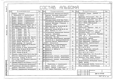 Состав альбома. Типовой проект 264-13-124.85Альбом 2 Отопление и вентиляция. Водоснабжение и канализация. Холодоснабжение