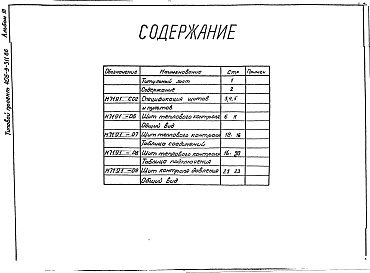 Состав альбома. Типовой проект 406-9-311.86Альбом 3 Тепловой контроль и автоматика. Чертежи-задания заводу-изготовителю.