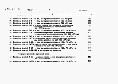 Состав альбома. Типовой проект 902-9-31.85Альбом 7 Сметы Часть 1, 2   