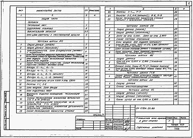 Состав альбома. Типовой проект 24-0324.23.89Альбом 1 Архитектурно-строительные, санитарно-технические и электрические чертежи