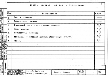 Состав альбома. Шифр 13147 ПособиеАльбом 7 Лестницы Раздел 7