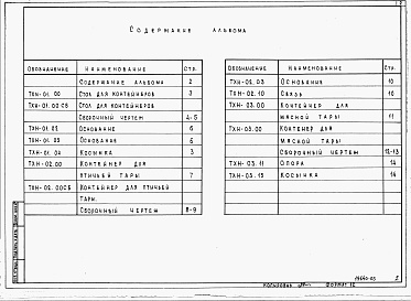 Состав альбома. Типовой проект 805-9-6.84Альбом 3 – Нетиповые технологические конструкции.    