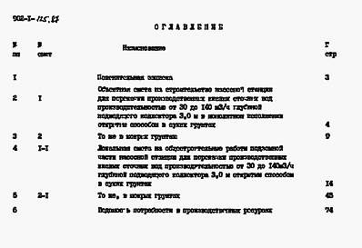 Состав альбома. Типовой проект 902-1-125.87Альбом 8 Сметы. Подземная часть     